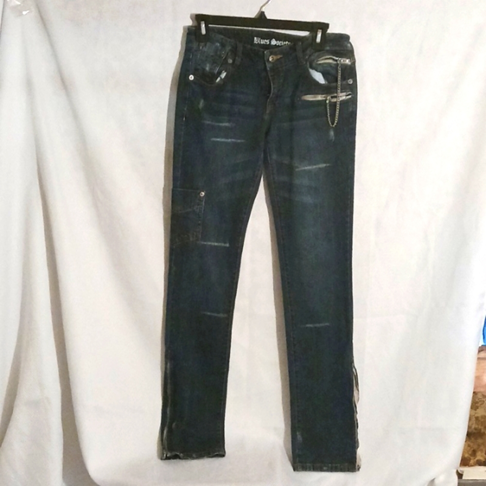 Blues Siciety jeans with zipper and chain